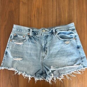 Pistola Blue Jean Shorts Distressed Frayed Hem